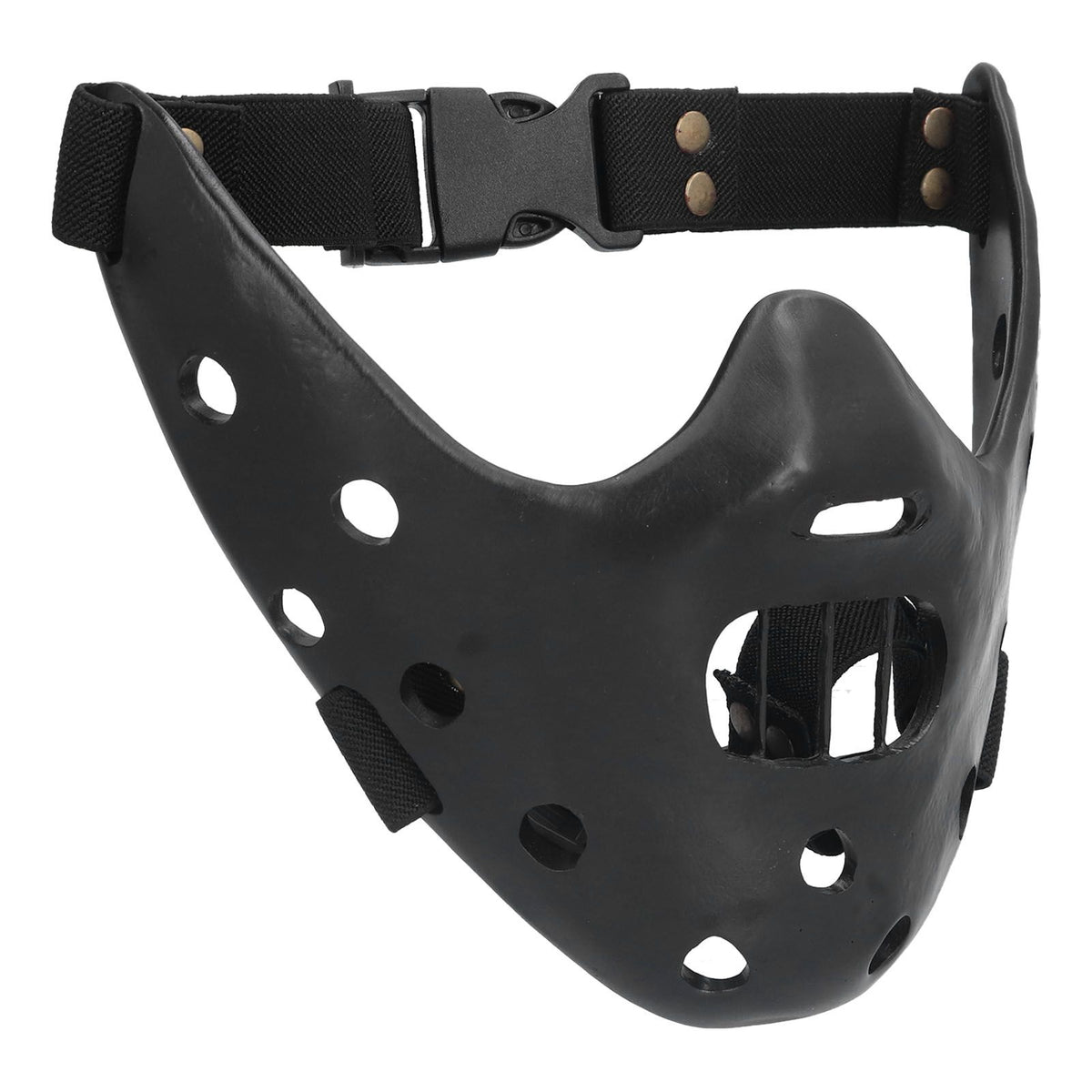 Lamb Mask Black Durable Adjustable Resin Cosplay Mask for Halloween Carnival Parties