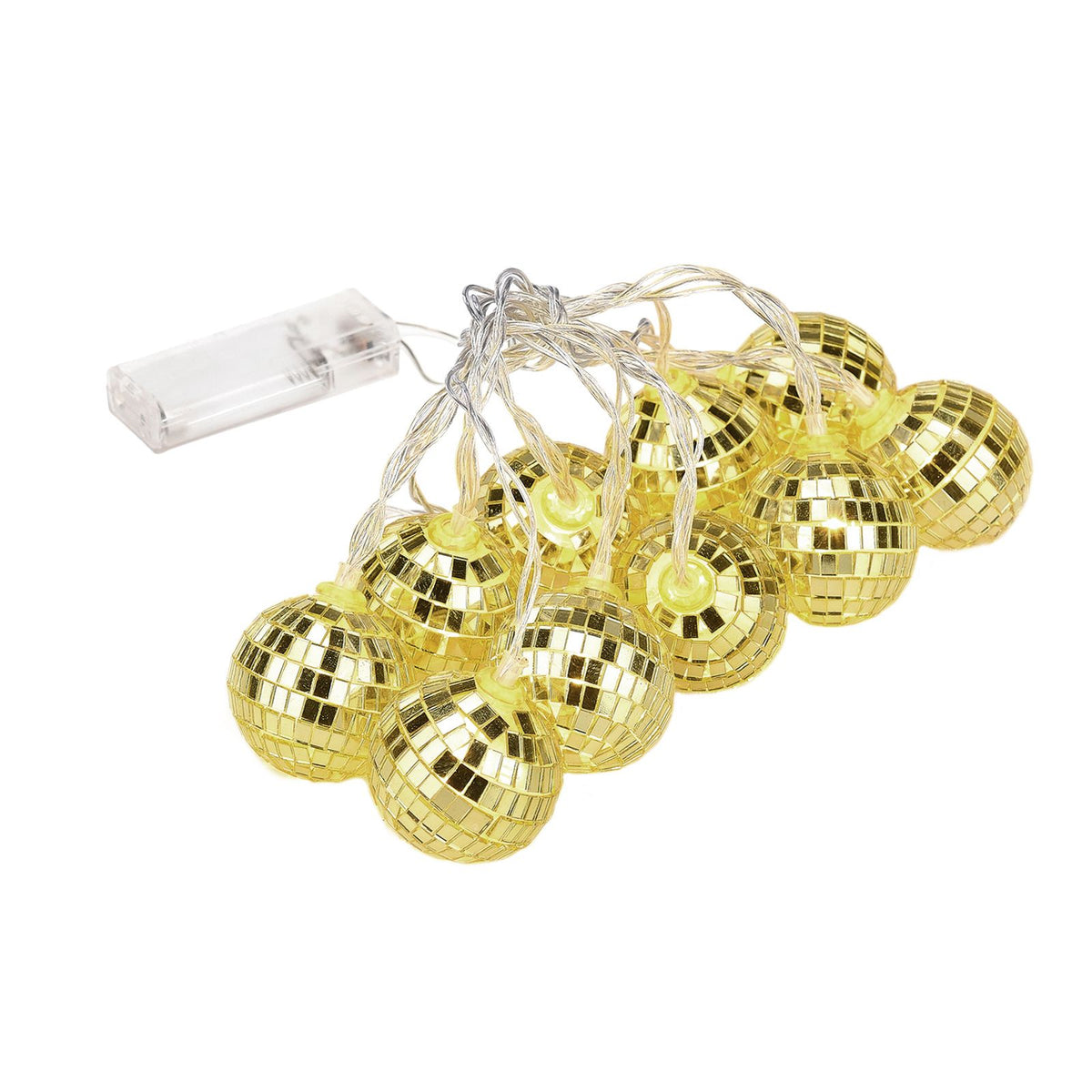 1.8m 10 Lights 5cm Golden Sphere Warm Light Mirror Light String Christmas Lights String Christmas Tree Decoration