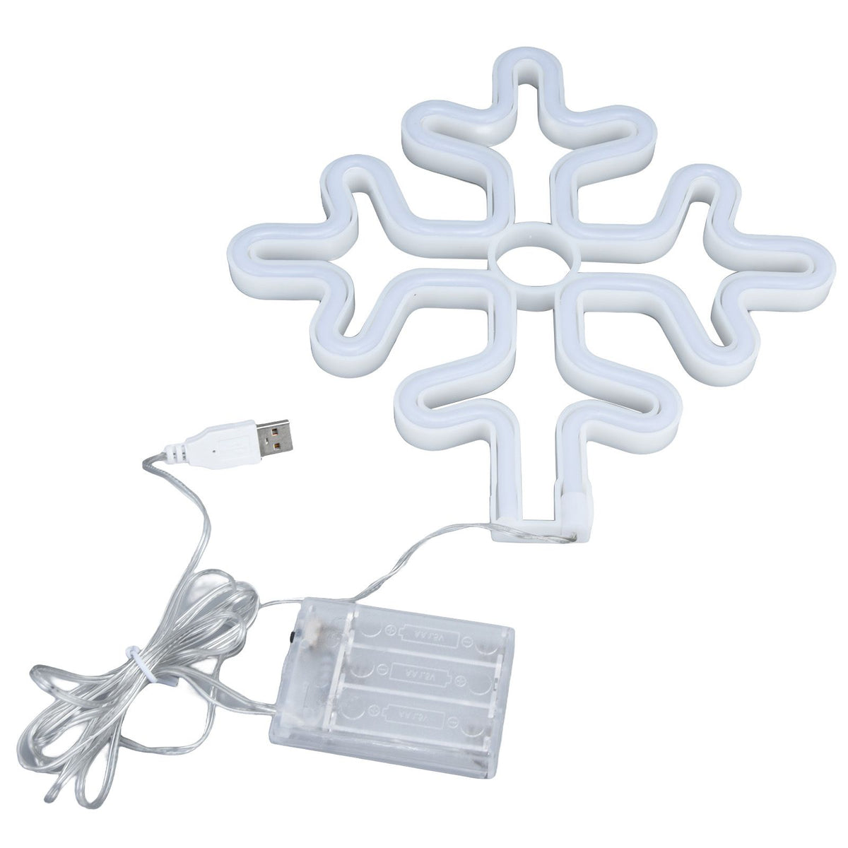 70in Neon Sign Romantic Christmas Snowflake Battery USB Powered LED Neon Light Decoration for Christmas Decoration 5V