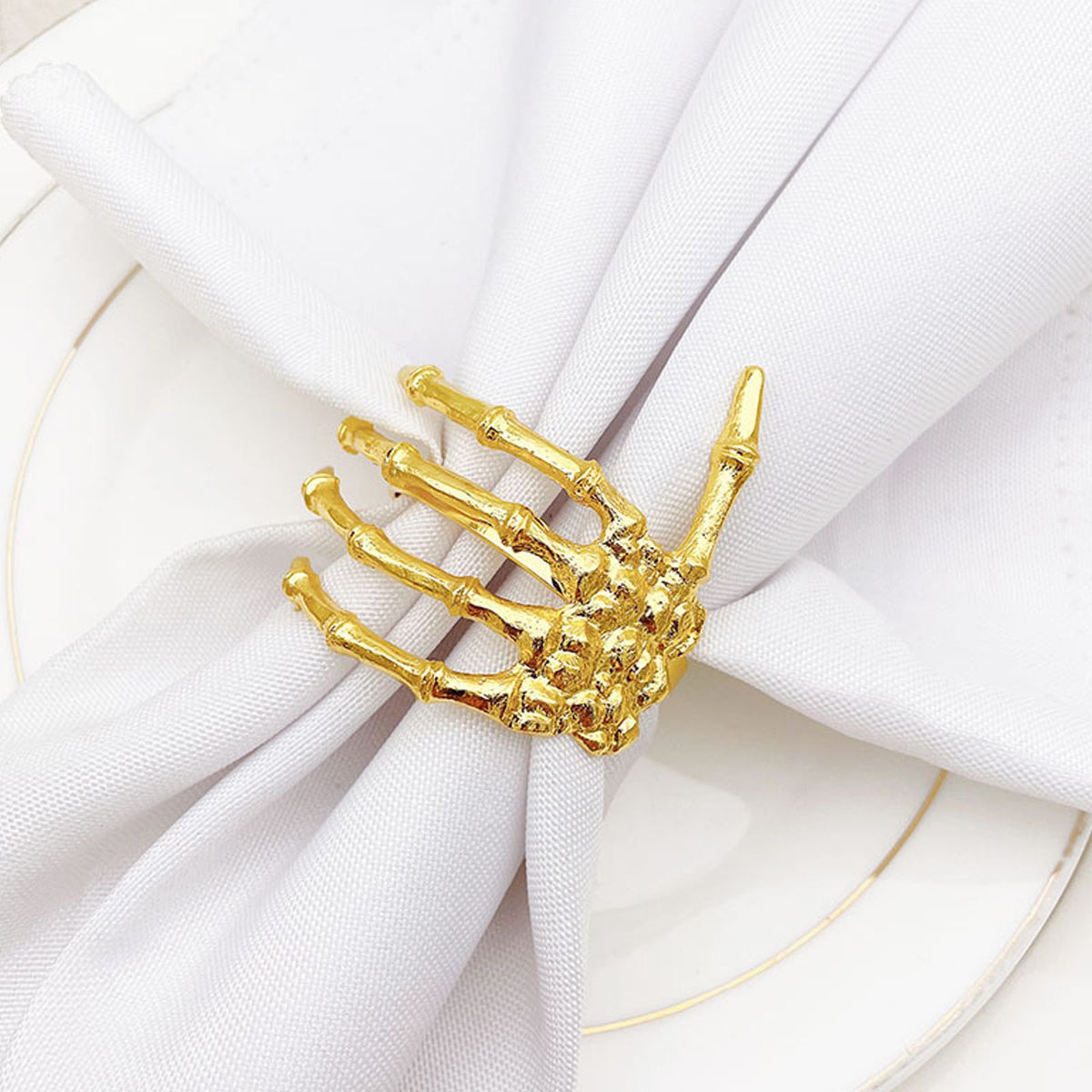 Wine Tableware Halloween Napkin Buckle Ghost Hand Napkin Ring Alloy Napkin Ring Silver