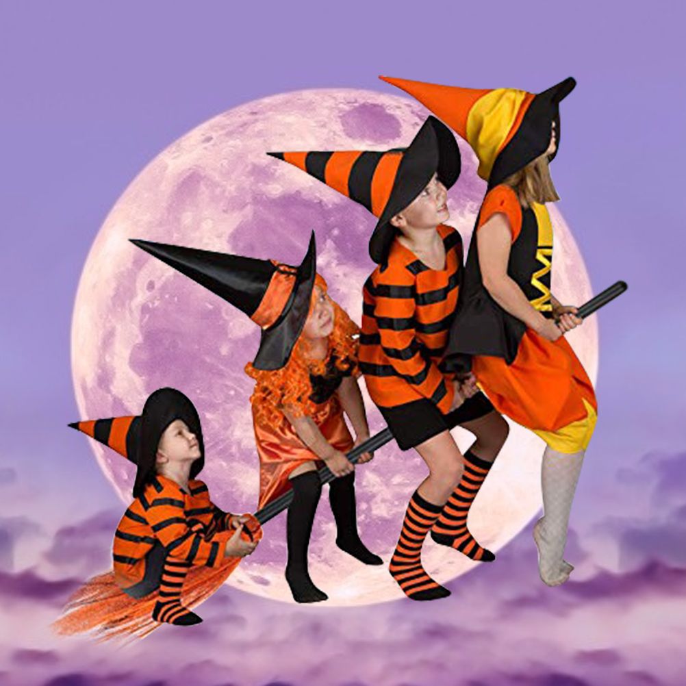 Halloween Witch Broom Plastic Broom Props for Costume Party Halloween Decoration