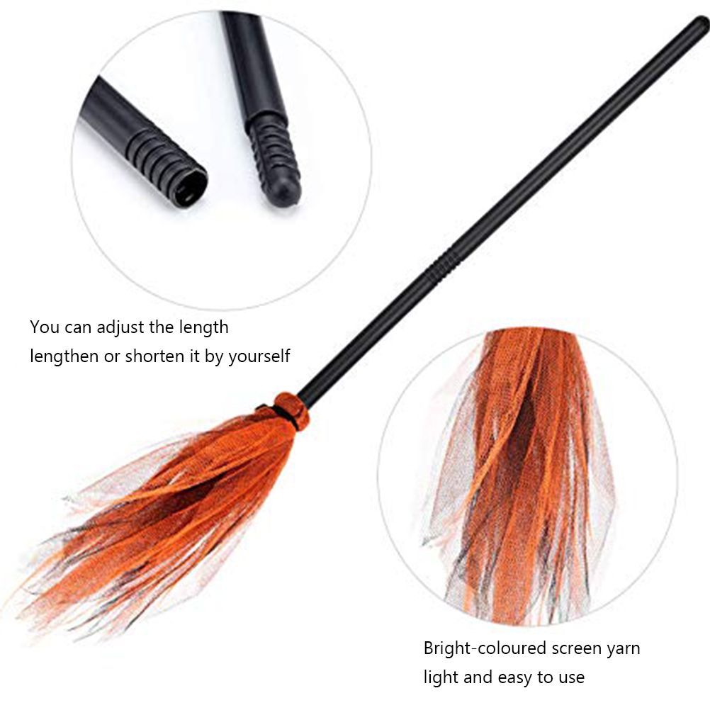 Halloween Witch Broom Plastic Broom Props for Costume Party Halloween Decoration