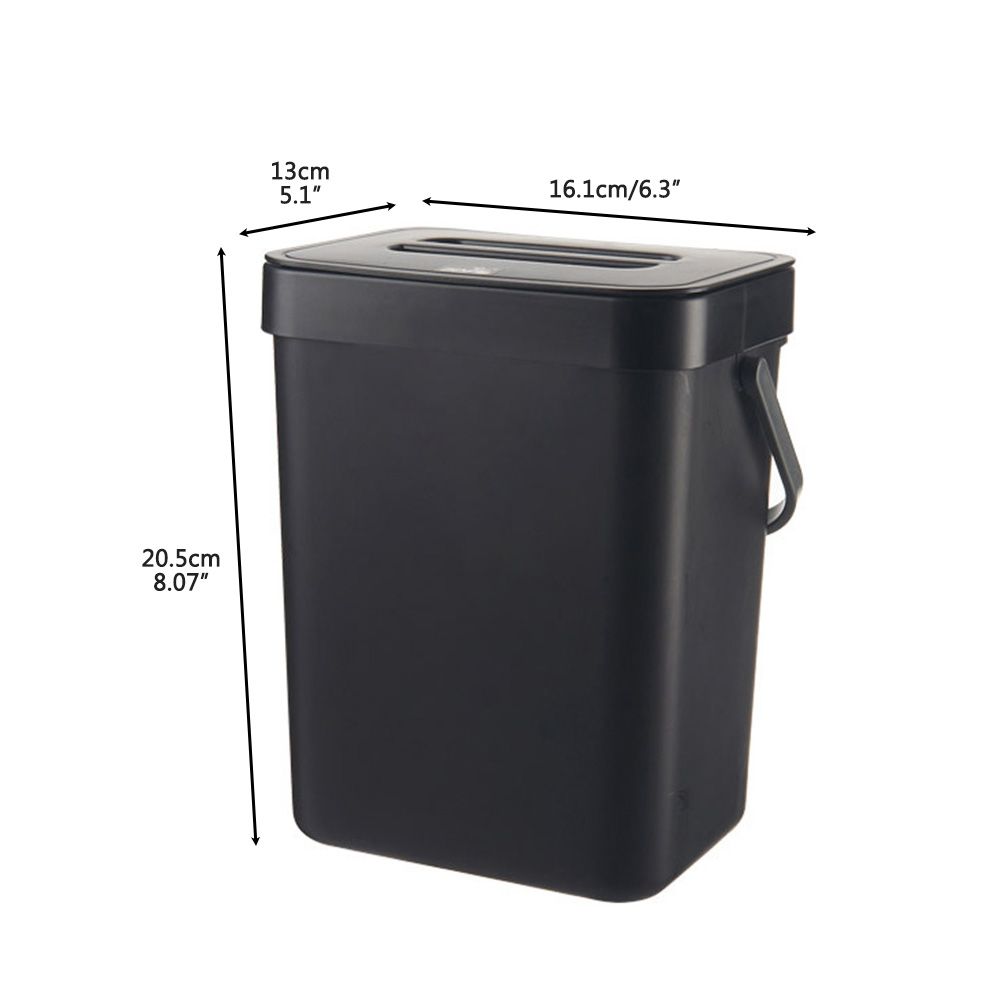 Small Kitchen Compost Bin 3L Kitchen Waste Bin Household Countertop Container with Lid for Rubbish Composter