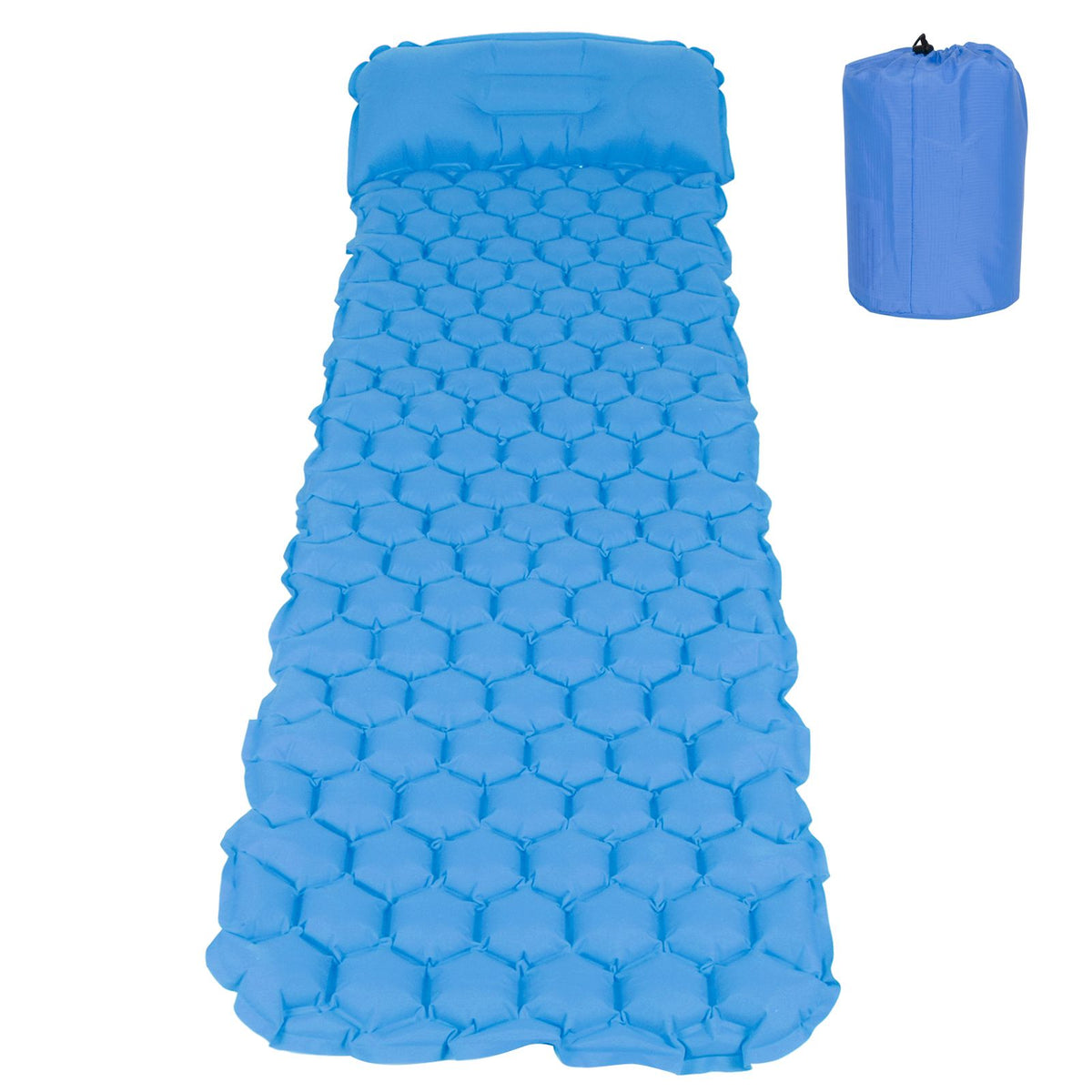 Inflatable Sleeping Pad Mat Portable Air Bed for Outdoor Camping Hiking Travel BeachPeacock Blue
