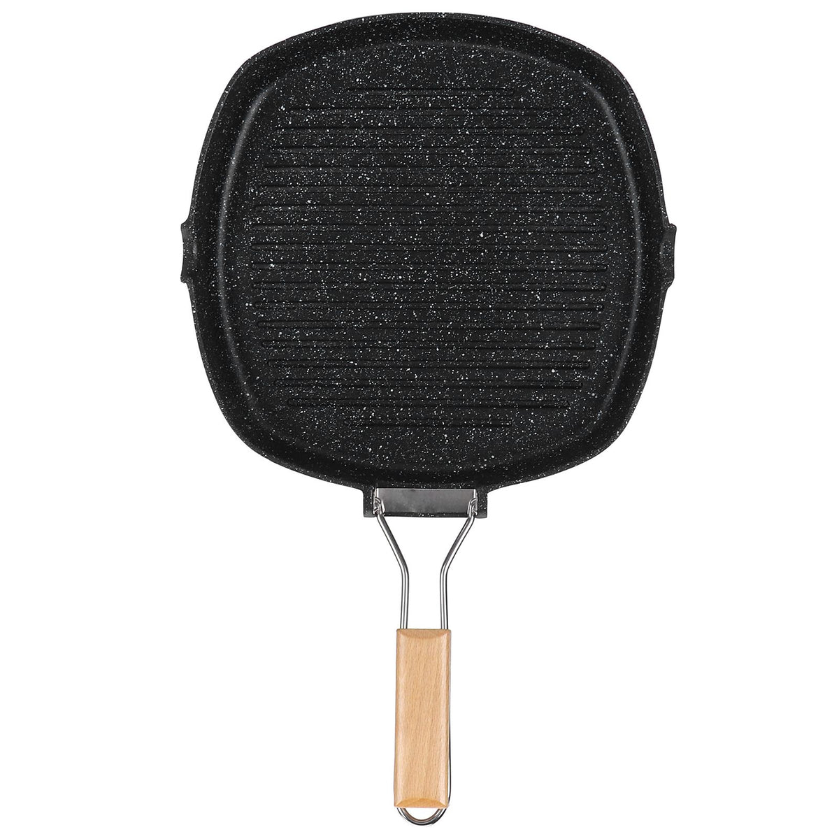 NonStick Practical Frying Pan Steak Skillet BBQ with Foldable Handle Kitchen Supplies(28cm )