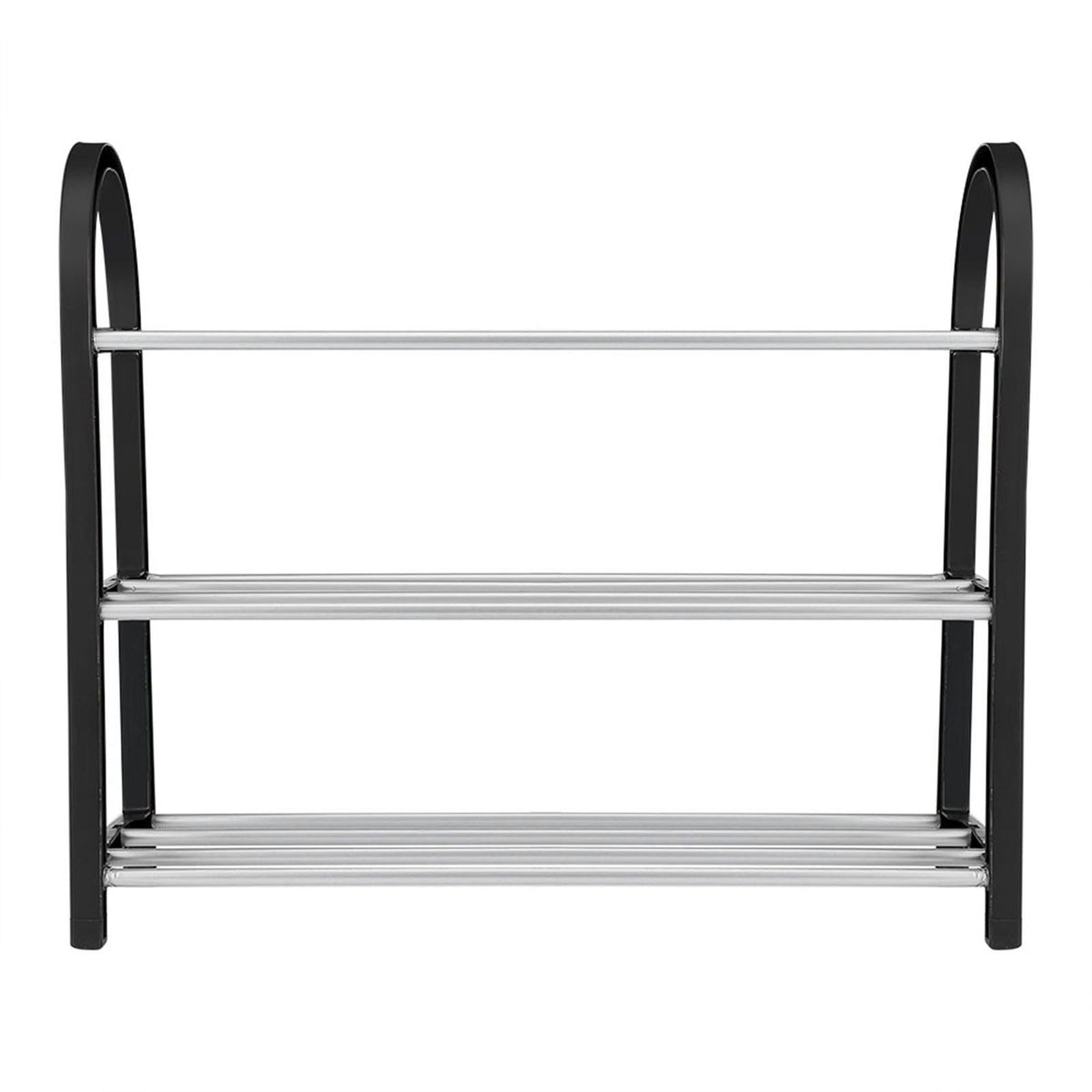Plastic Aluminum Metal Standing Shoe Rack DIY Shoes Storage Shelf Home Organizer 3 Tiers