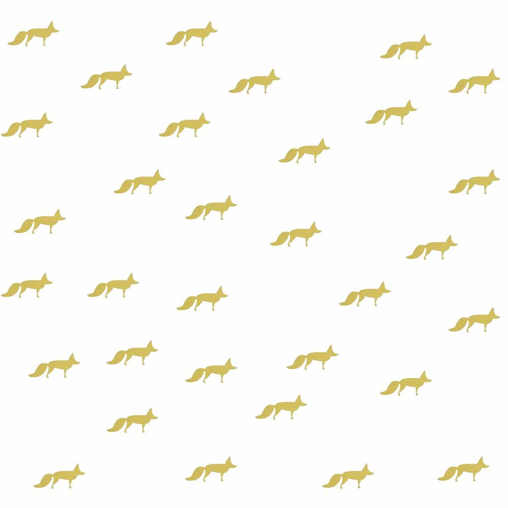 Vinyl Wall Sticker Fox Shaped Decal for Nursery Dormitory Bedroom Home Decoration(Gold)