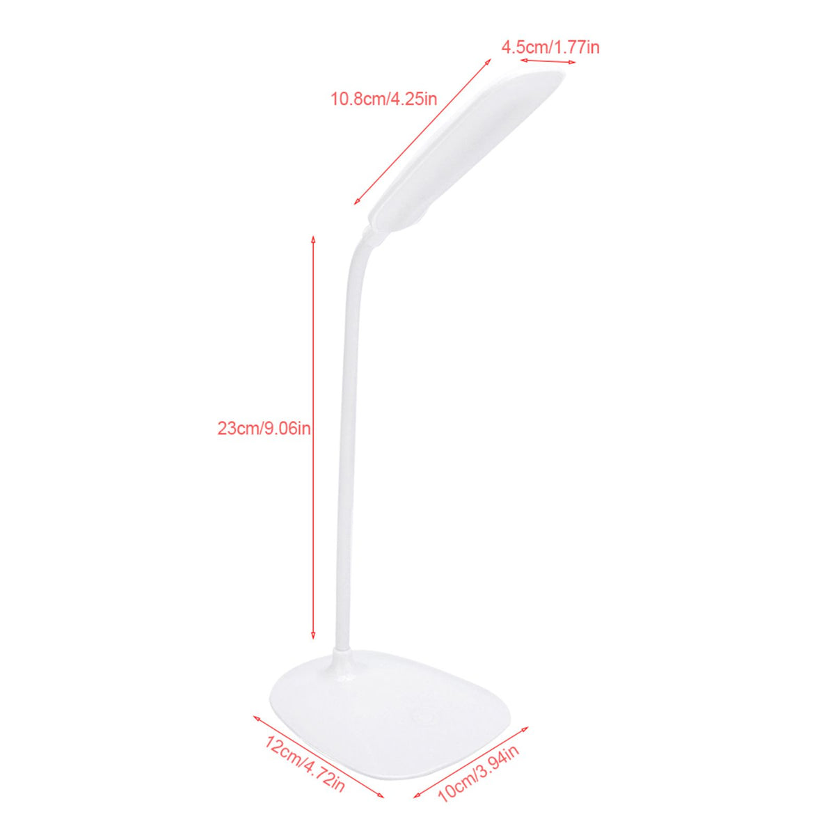 LED USB Flexible Table Lamp Tabletop Bedside Touch Switch Dimmable Reading Studying Light