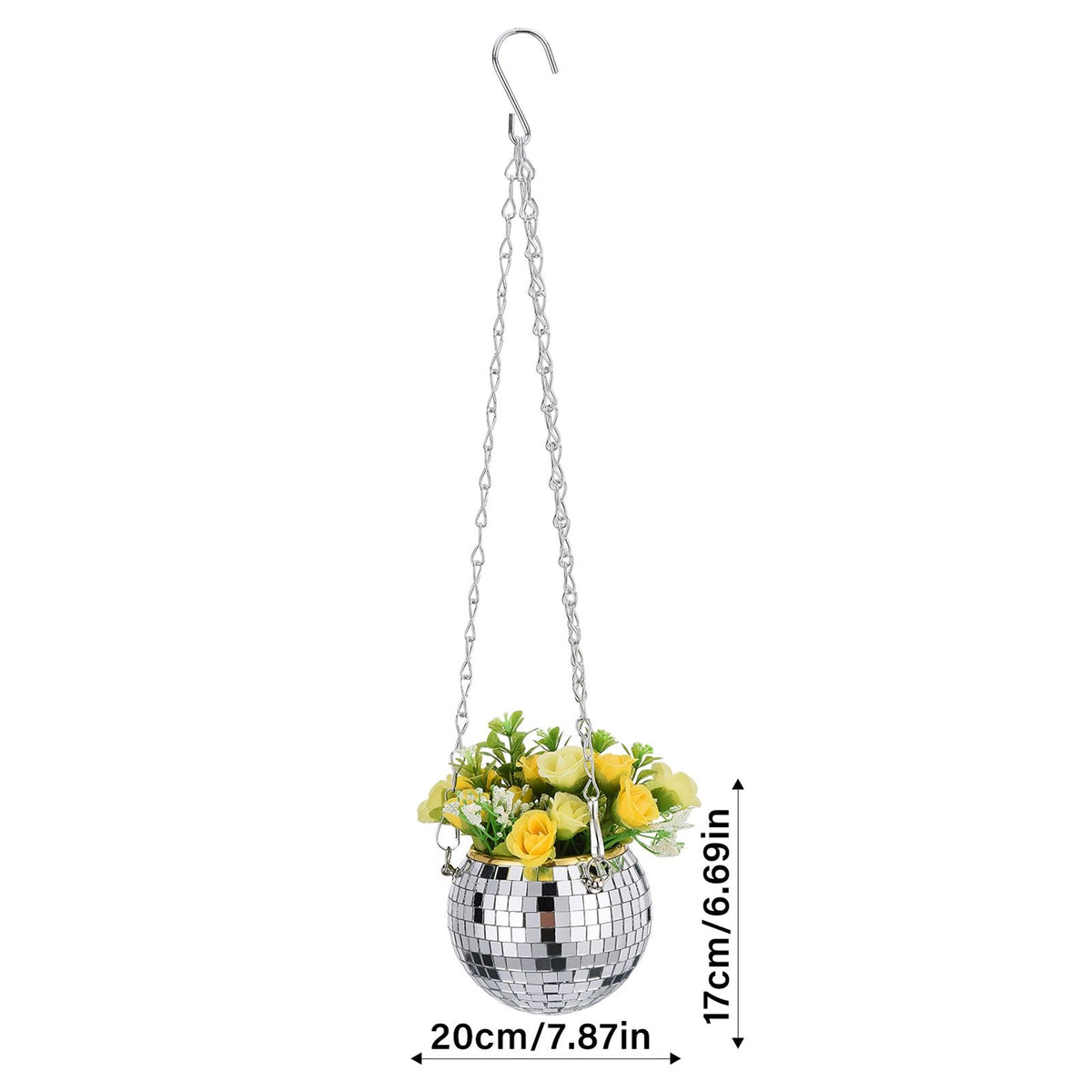 2PCS Disco Ball Planter Large Capacity Multifunctional Hanging Disco Ball Flower Pot for Gardens Terraces