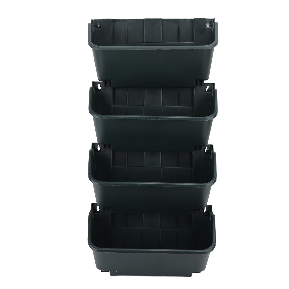 Vertical Wall Planter Set Plastic Breathable Space Saving 4 Pots Hanging Vertical Wall Flowerpot for Porch Garden