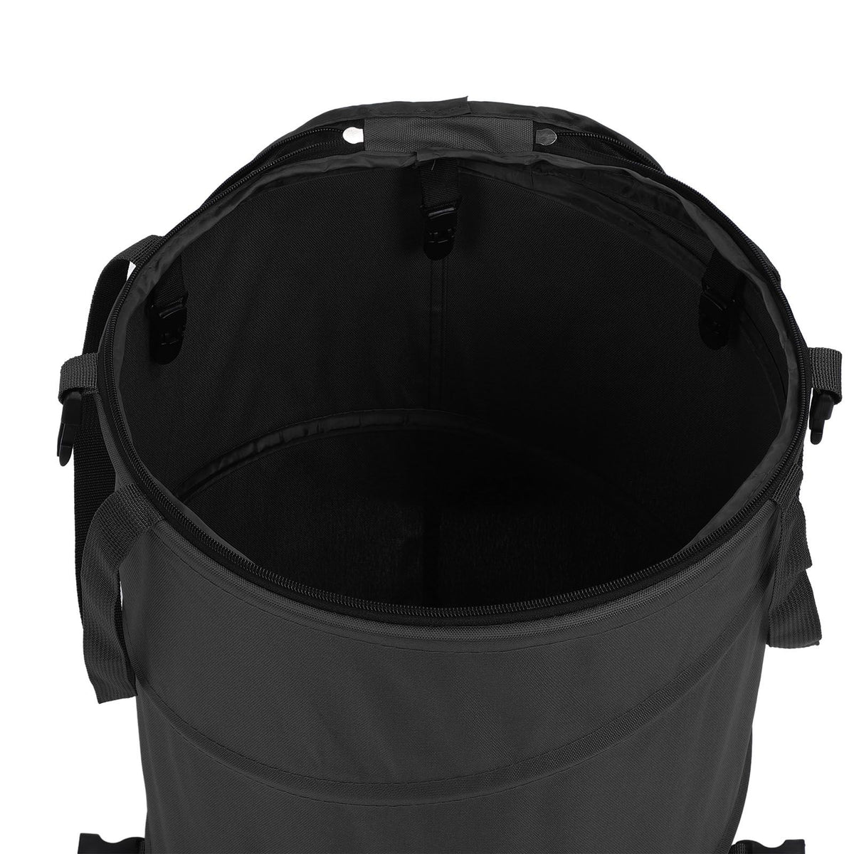 Camping Trash Can Large Capacity Portable Multifunctional 600D Oxford Cloth Pop Up Utility Container with Lid Black