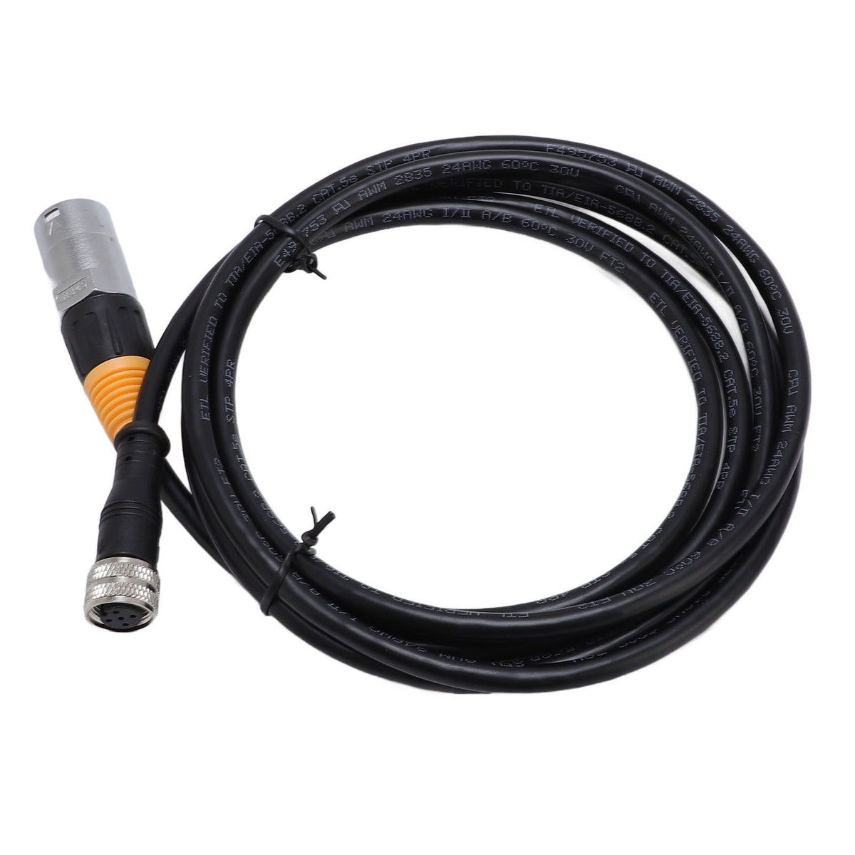 Ethernet Cable Water Resistant Indoor Outdoor LAN Shielded Ethernet LAN Cable Connector RJ45 to M12-5P Female 5m/16.4ft