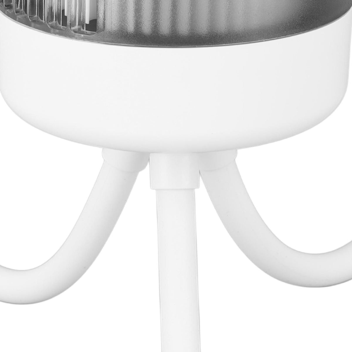 White USB Charging Summer Fan 360 Degree Rotating Mini Clip Fan with Bendable Tripod Suitable for Stroller Crib