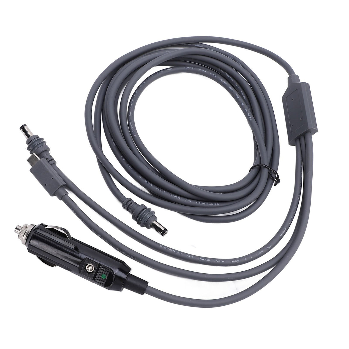 Satellite DC Power Cable DC Type C to DC Cord Replacement Extension Cable Water Resistant Plug and Play PVC 5m / 16.4ft