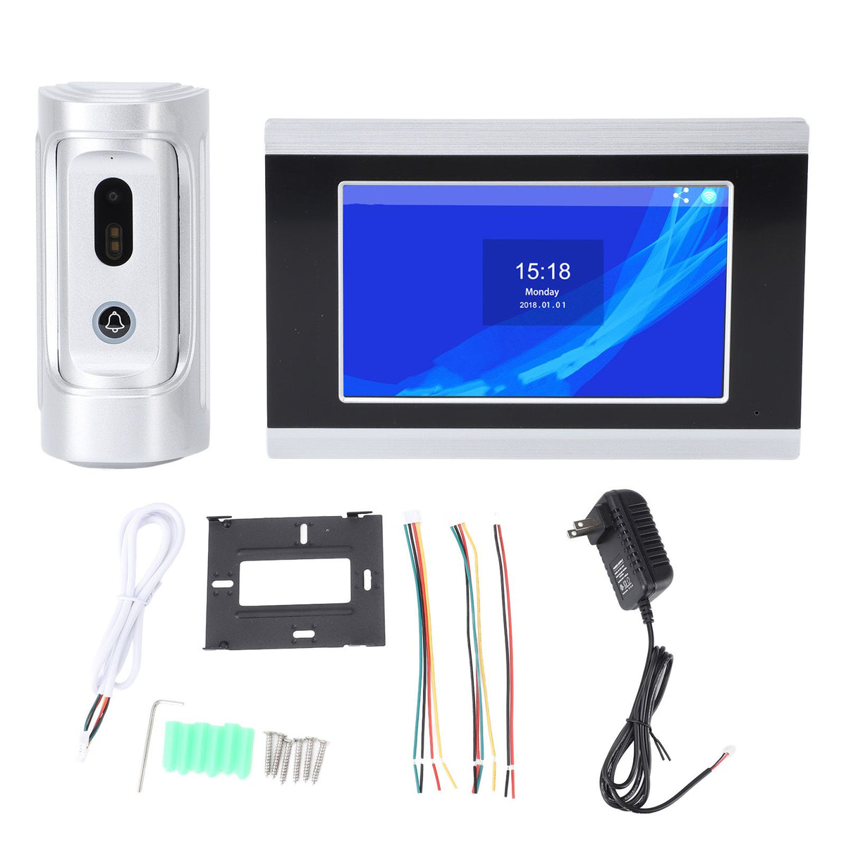 Video Doorbell Camera for Tuya 1080P HD Night Vision 2 Way Talk Wired Video Doorbell with 7 Inch TFT LCD Display for Home AC