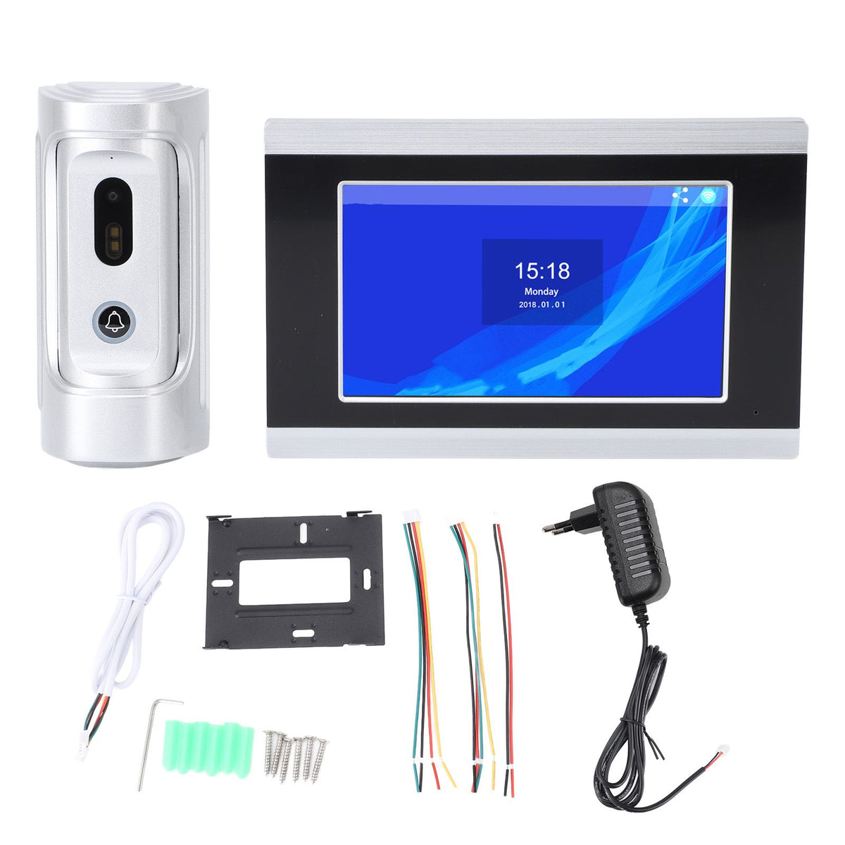 Video Doorbell Camera for Tuya 1080P HD Night Vision 2 Way Talk Wired Video Doorbell with 7 Inch TFT LCD Display for Home AC