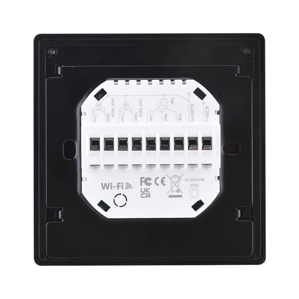 WIFI Smart Central Air Conditioner Thermostat Touch Keypad Program LED Knob Design Dynamic Light Effects Large Touch Key BAC-009ELW