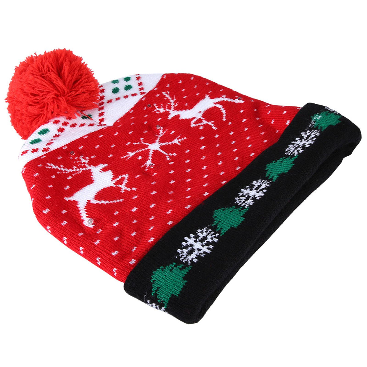 Stylish Luminous Light Up Christmas Hat Knitted Hat for Adult Children Christmas DecorationsType 4