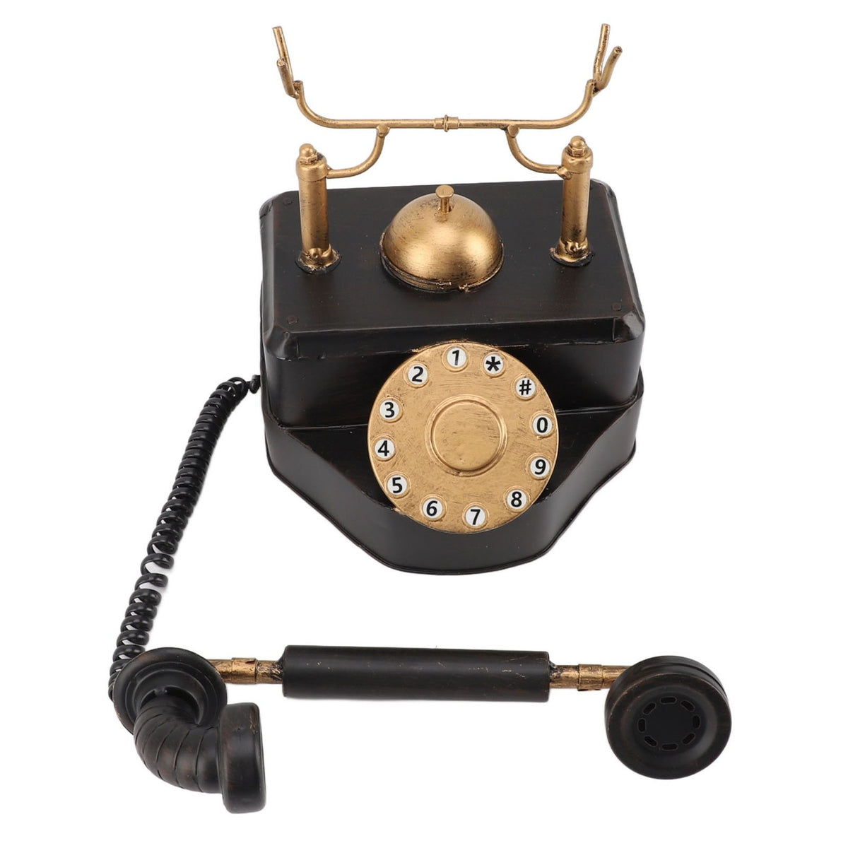 Retro Rotary Dial Phone Vintage Rotary Telephone Decor Statue Artist Figurine Cafe Bar Window Decor Model Desk Decoration