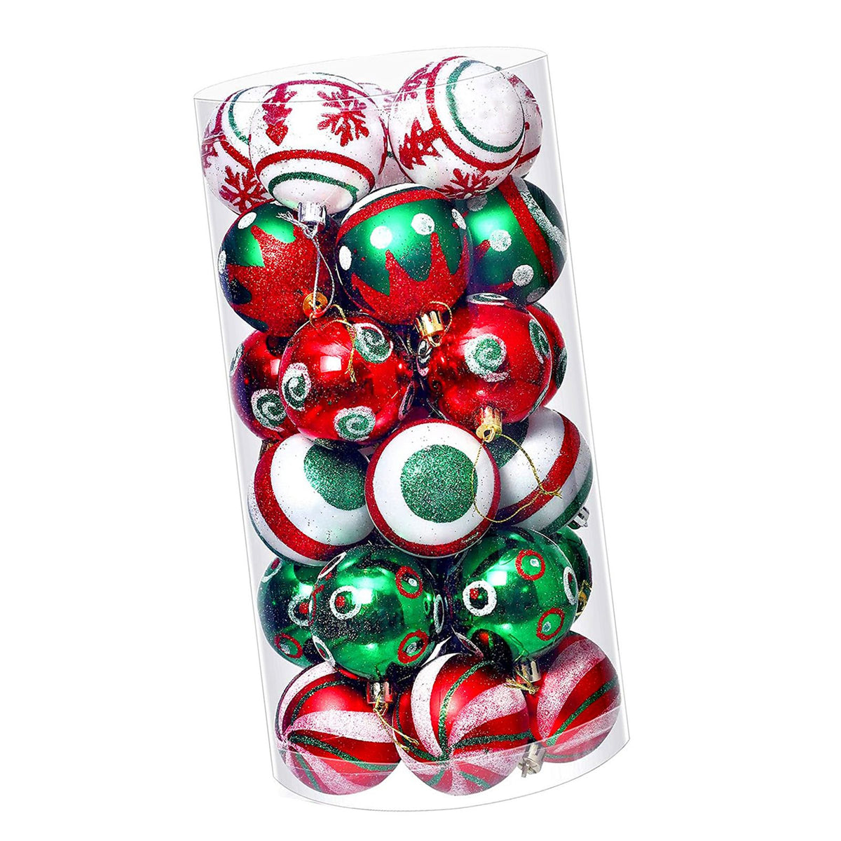 30PCS Xmas Balls Ornaments 2.4 Inch Plastic Multi Color Xmas Tree Hanging Balls for Holiday Birthday Wedding Decorations