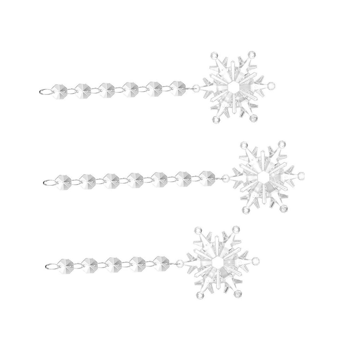 30 Pcs Snowflake Icicle Decoration Exquisite Acrylic High Transparency Hanging Snowflake Ornament for Xmas Tree