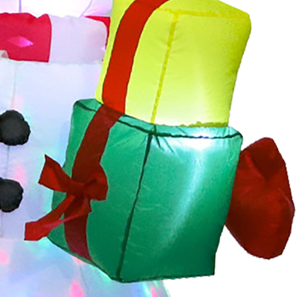 5FT Inflatable Snowman Decoration Blow Up Xmas Snowman with Colorful Lights Wind Ropes for Outdoor Festival Party