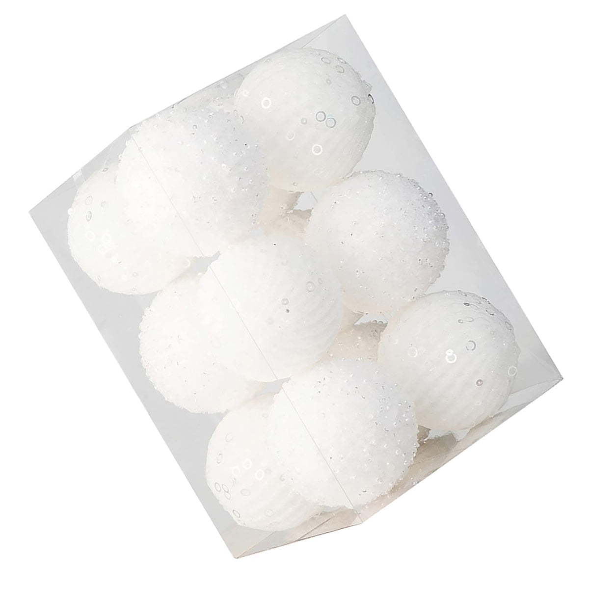 12pcs Xmas Ball Ornament Creative Lightweight Foam Xmas Tree Decorative Ball for Wedding Home Commercial Decoration White