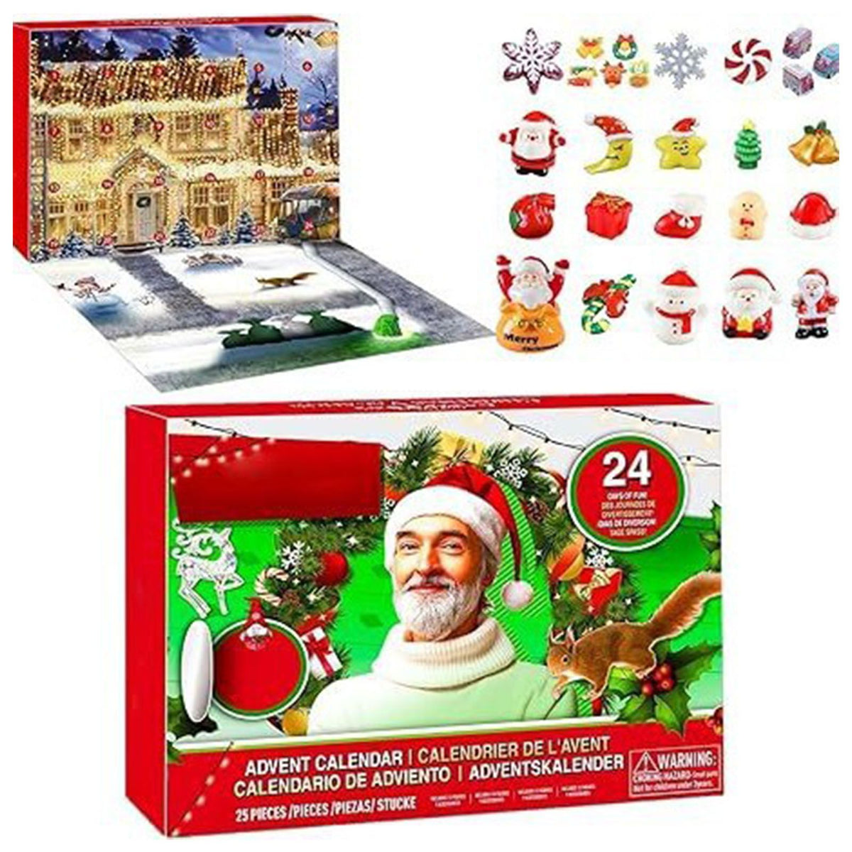 Xmas Advent Calendar Acrylic Xmas Blind Box Countdown Calendar for Holiday and Festival