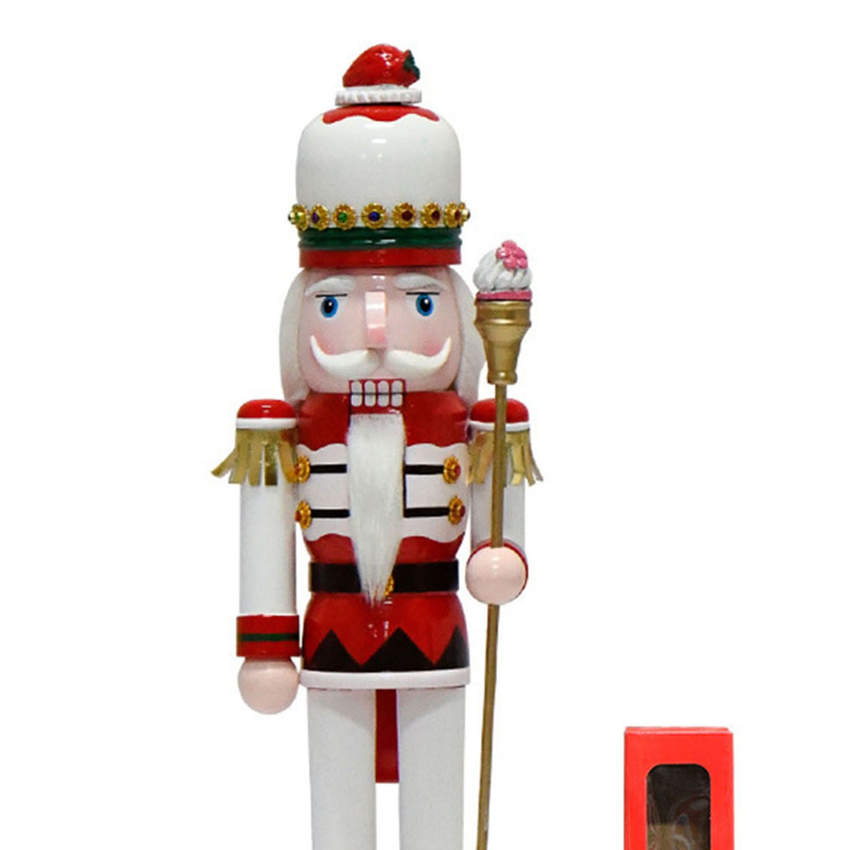 Xmas Nutcracker Ornament 38cm 15 Inch Decorative Festive Wooden Nutcracker Figurine Type 1