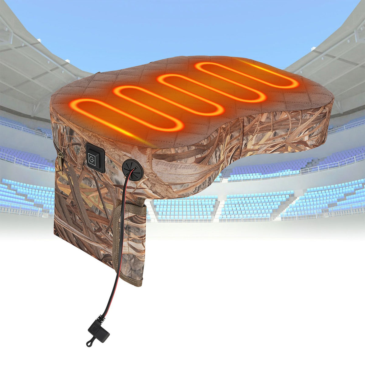 Portable Heated Stadium Seat Heated Seat Cushion 3 Level Heating Chair Pad for Camping Outdoor