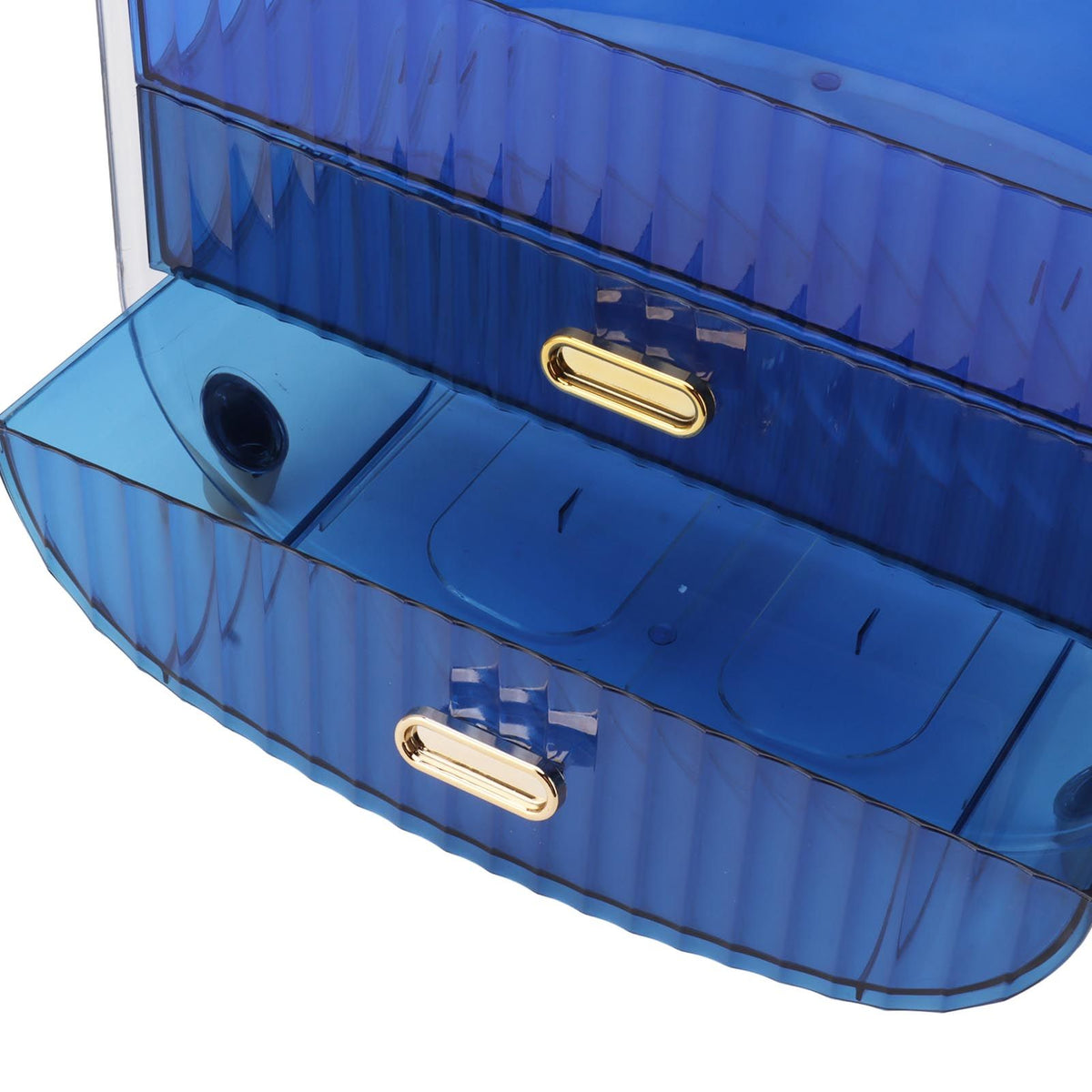 Beauty Organizer Home Dormitory Dresser Storage Case Facial Mask Lipstick Lid Drawers Commodity Shelf Blue