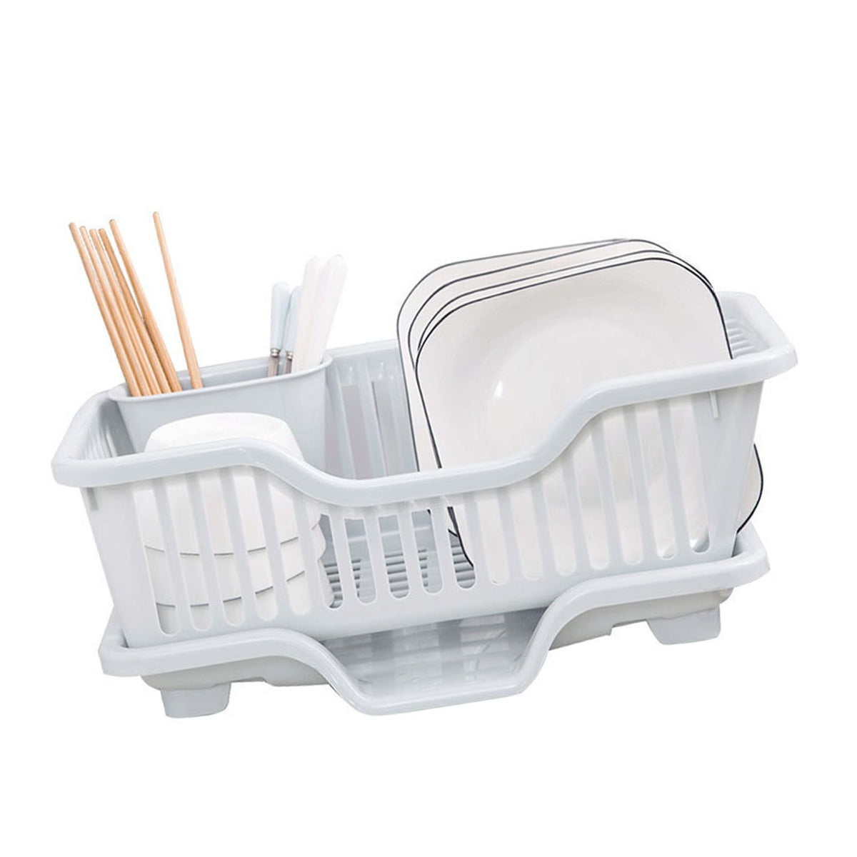 Dish Drying Rack with Drainboard Large Capacity Dish Drainer with Utensil Holder for Kitchen