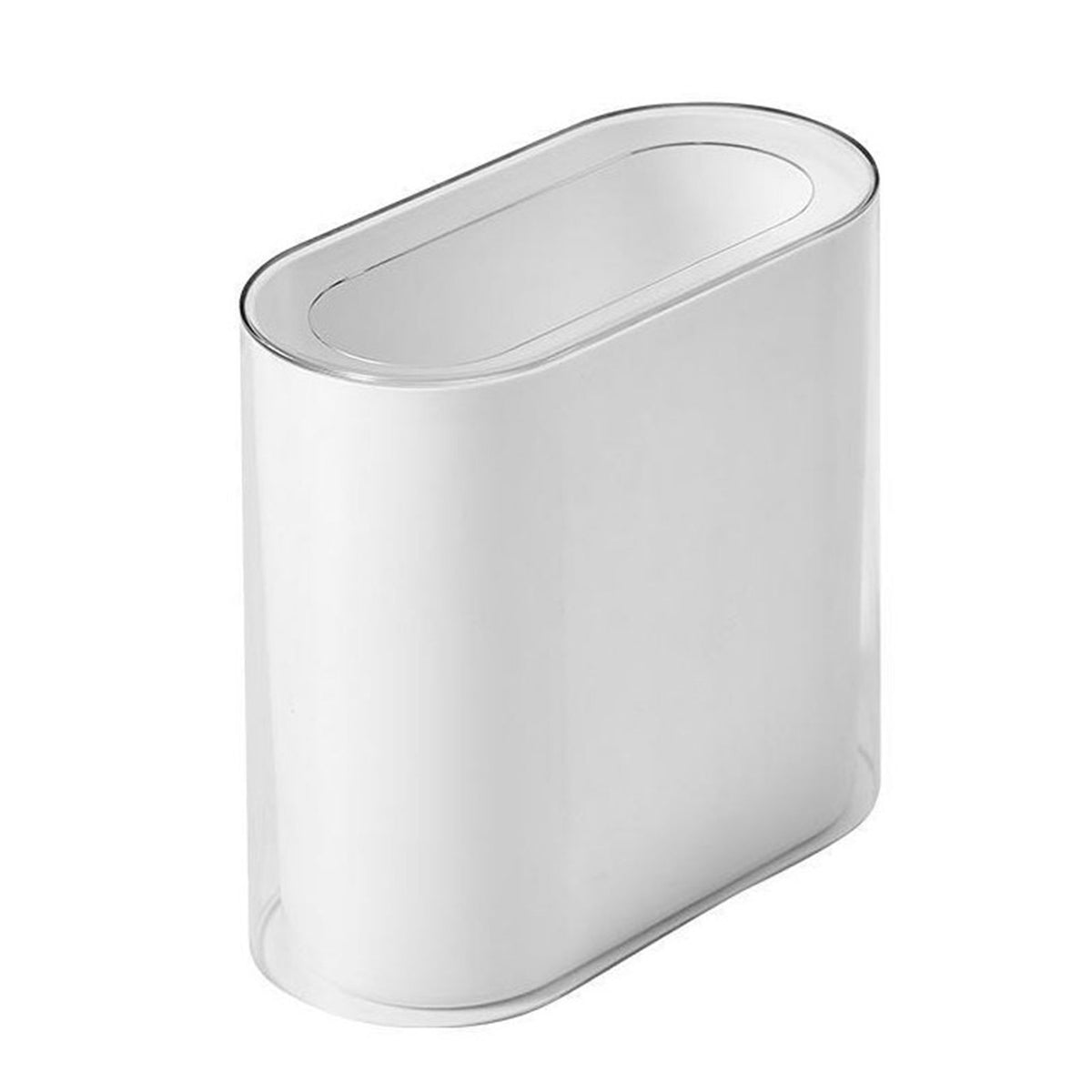 Slim Trash Can PET Wastebasket Double Layer Small Open Top Garbage Container Bin with Transparent Housing for Bathroom Bedroom Kitchen