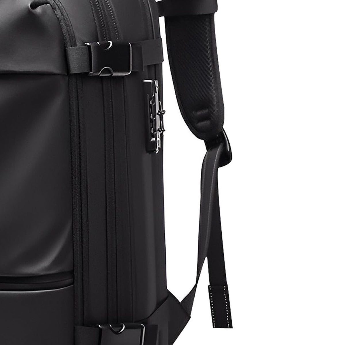 Vacuum Backpack 19 Inch Large Capacity Stylish Casual Waterproof Men Expandable Travel Backpack with Vacuum Pump for Travel Business Black