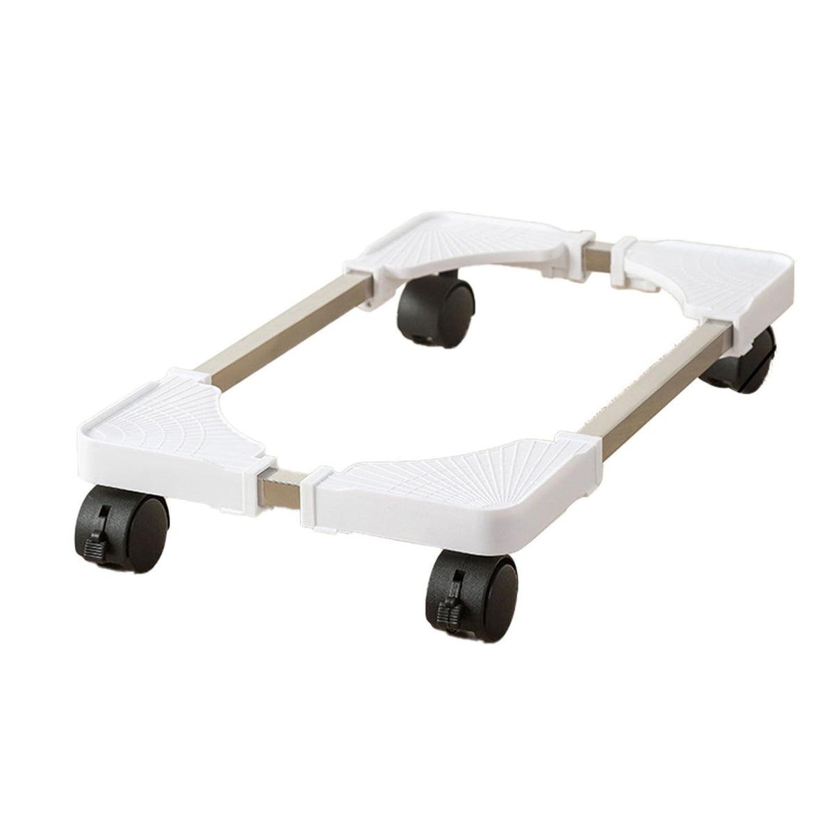 Computer Tower Stand Plastic Adjustable Mobile CPU Stand with Rolling Caster Wheels for Most Gaming PC White