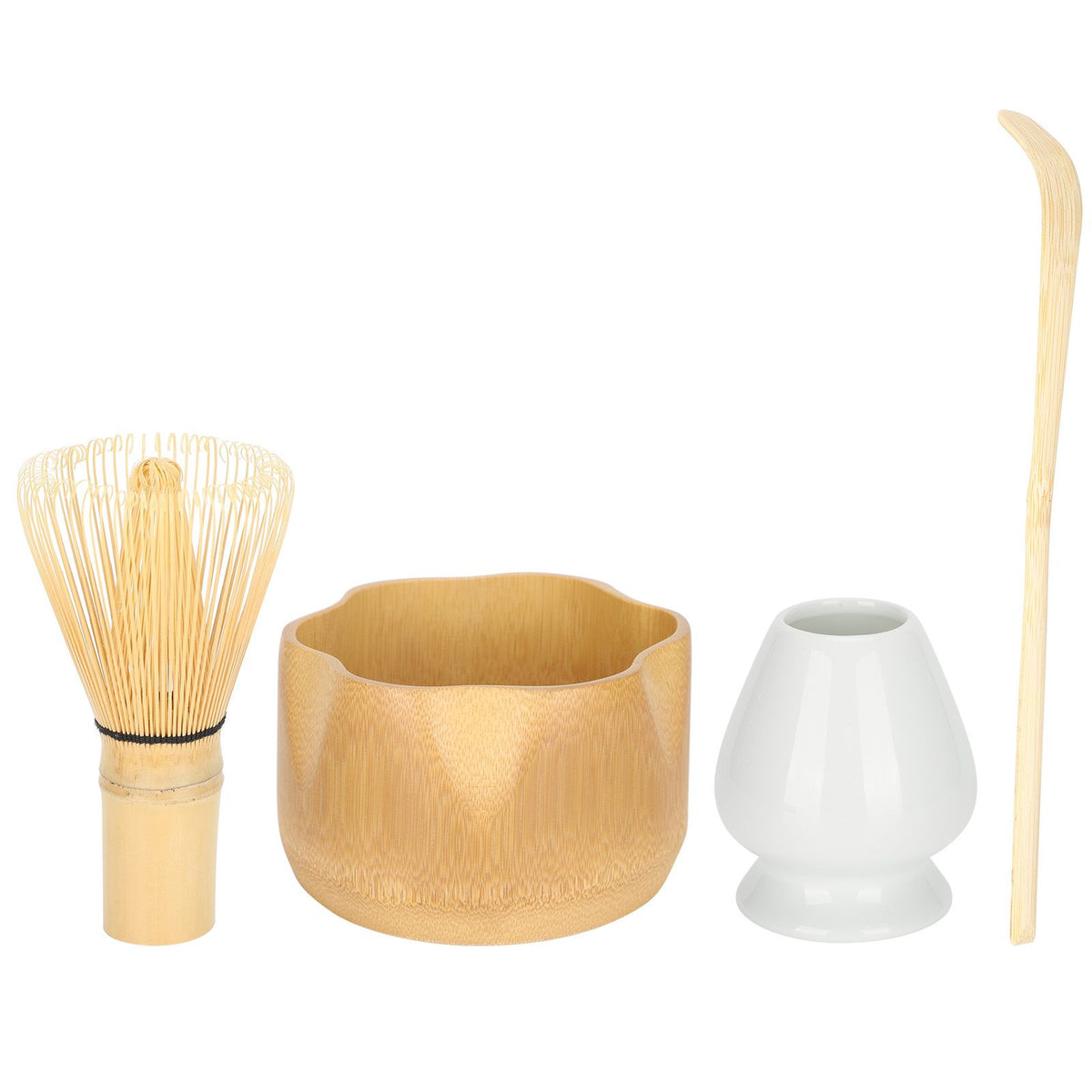 Matcha Making Tool Set Bamboo Tea Whisk Tea Scoop Bowl Ceramic Tea Whisk Holder Teaware Set