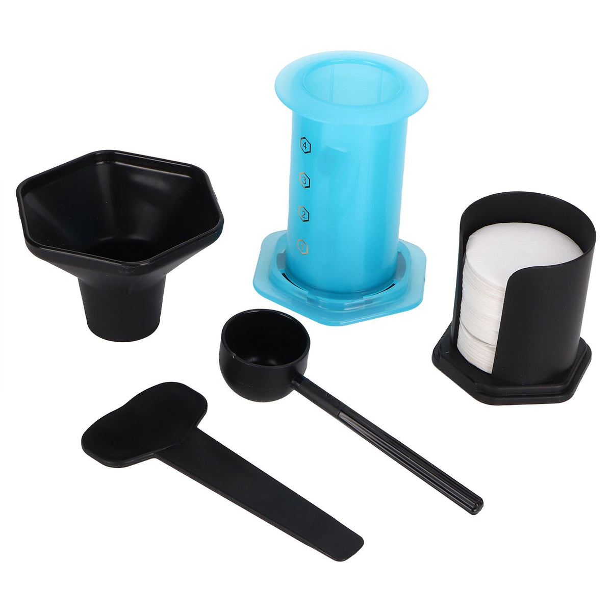 Coffee Press Portable Coffee Maker Household Press Drip Coffee Machine with 400Pcs Filter PaperBlue