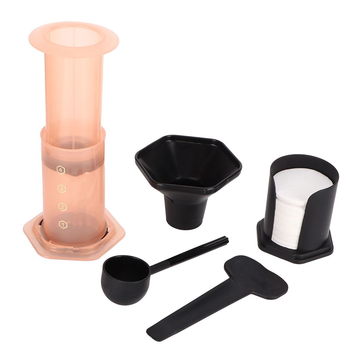 Coffee Press Portable Coffee Maker Household Press Drip Coffee Machine with 400Pcs Filter PaperOrange