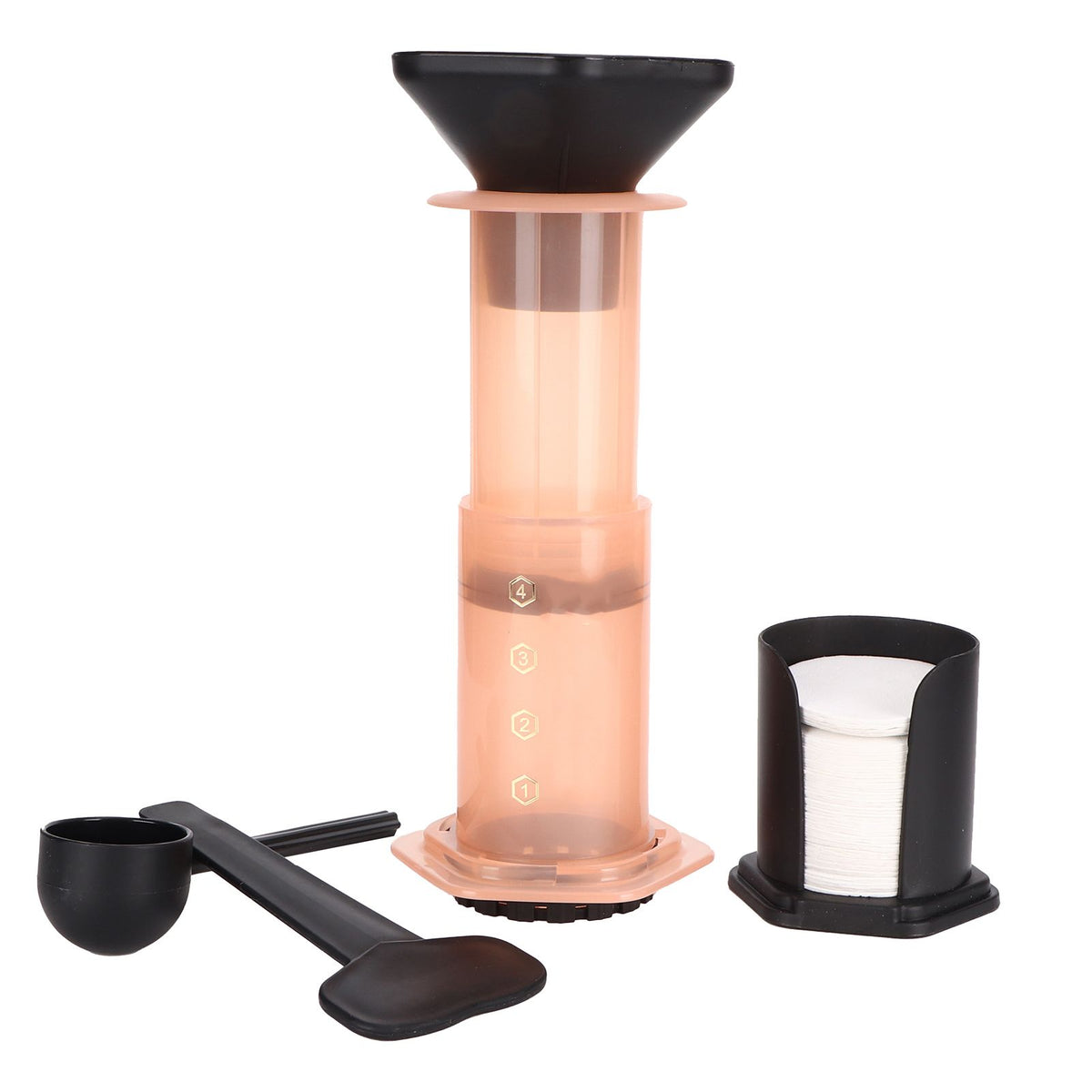 Coffee Press Portable Coffee Maker Household Press Drip Coffee Machine with 400Pcs Filter PaperOrange