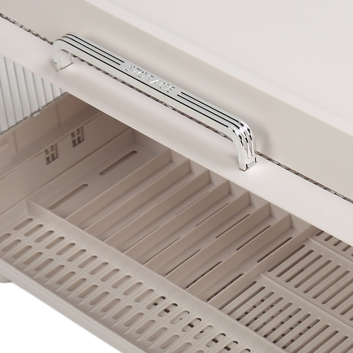 Dish Drying Rack Container with Lid Large Capacity 19x11x13in Sturdy Versatile Dish Drainer for Kitchen Bowls Plates White