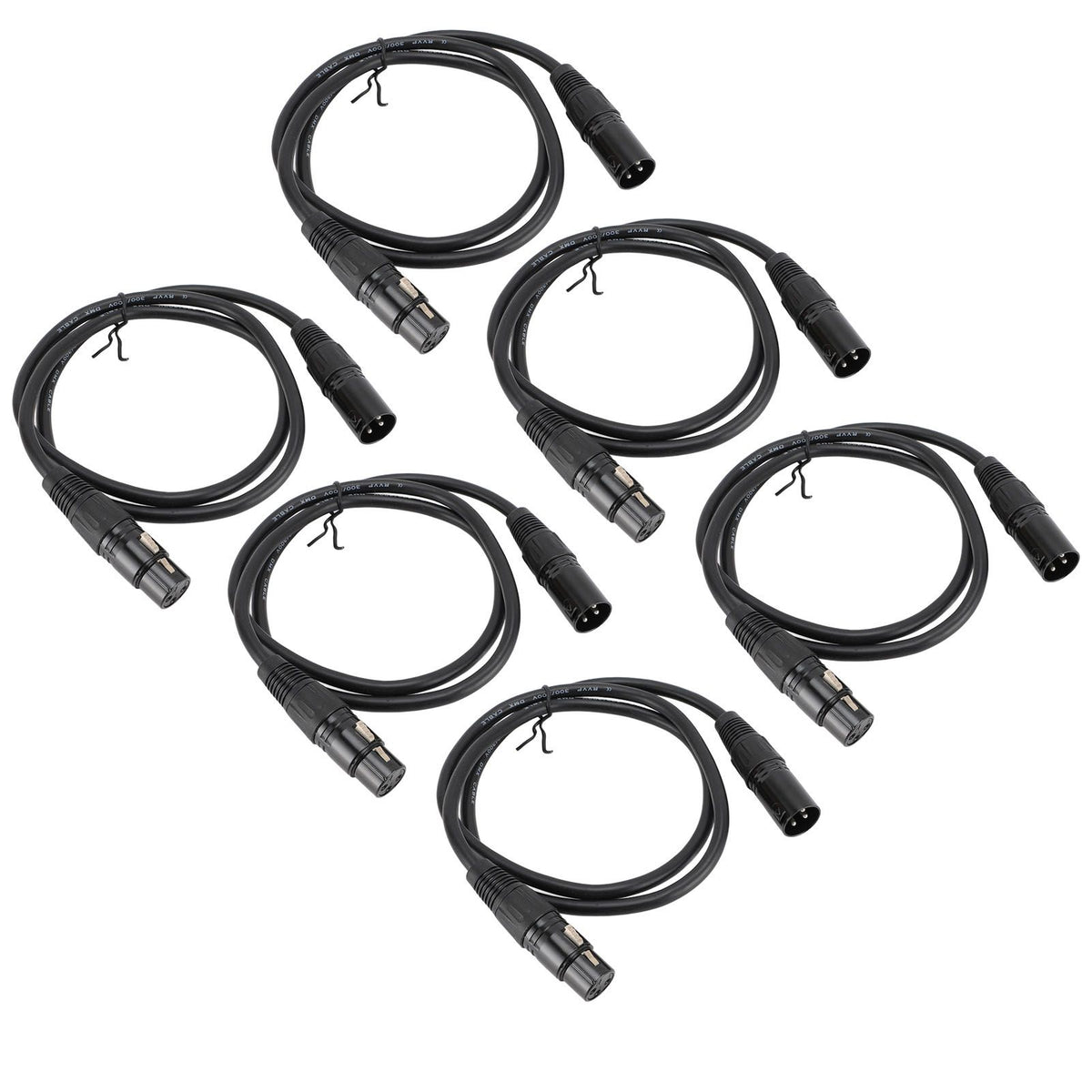 10PCS Stage Signal Cable 1 Meters Length Black Color XLR Male to Female Signal Wire