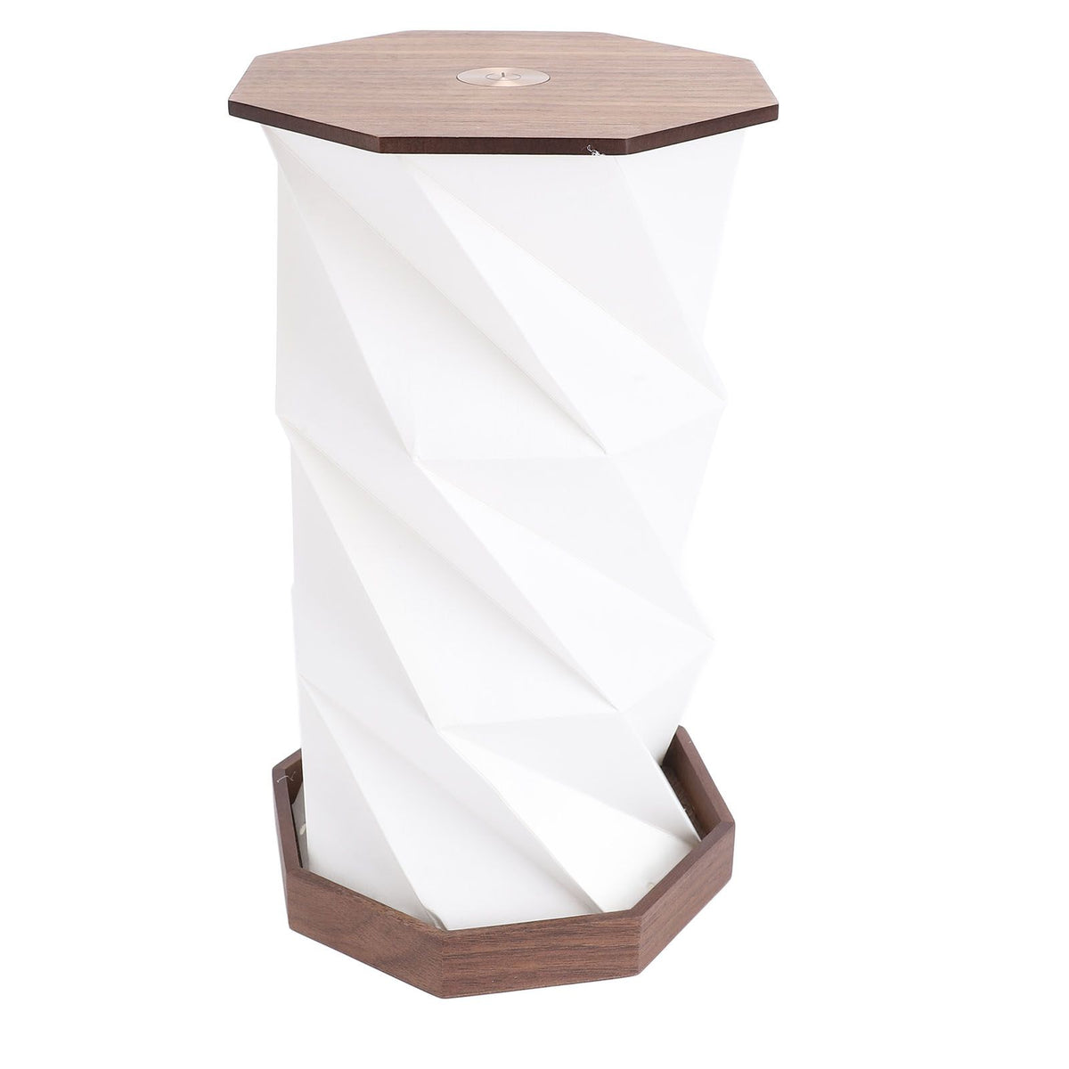 Bedside Table Lamp Dimmable Touch Lamp Battery Operated Night Light Rotating Foldable Paper Lantern for Home Office Bedroom Living Room Wood Color