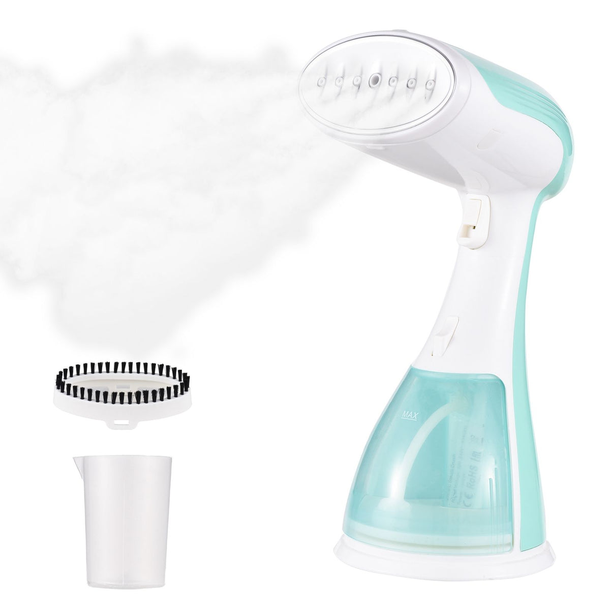 1500W Steamer for Clothes 2 in 1 Fabric Wrinkles Remover and Clothing Iron 35s Fast Heating 300ml Detachable Water Tank Portable Handheld Garment Steamer with Brush for Clothes Fabrics Curtains and Bedding
