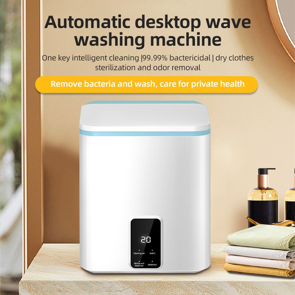 Small Portable Washing Machine with Blue Light 3.8L Mini Washer Machine 3 Modes Deep Cleaning of Underwear Baby Clothes or Small Items Ideal for Apartment / Travel / Hotel / Dorm
