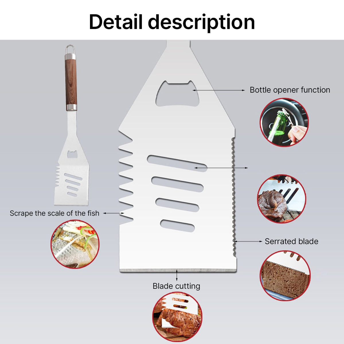 38Pcs BBQ Grill Accessories Set Portable Stainless Steel Grill Tools Grilling Accessories with Aluminum Case Thermometer Gloves Grill Mats for Outdoor Camping Backyard Barbecue Picnic