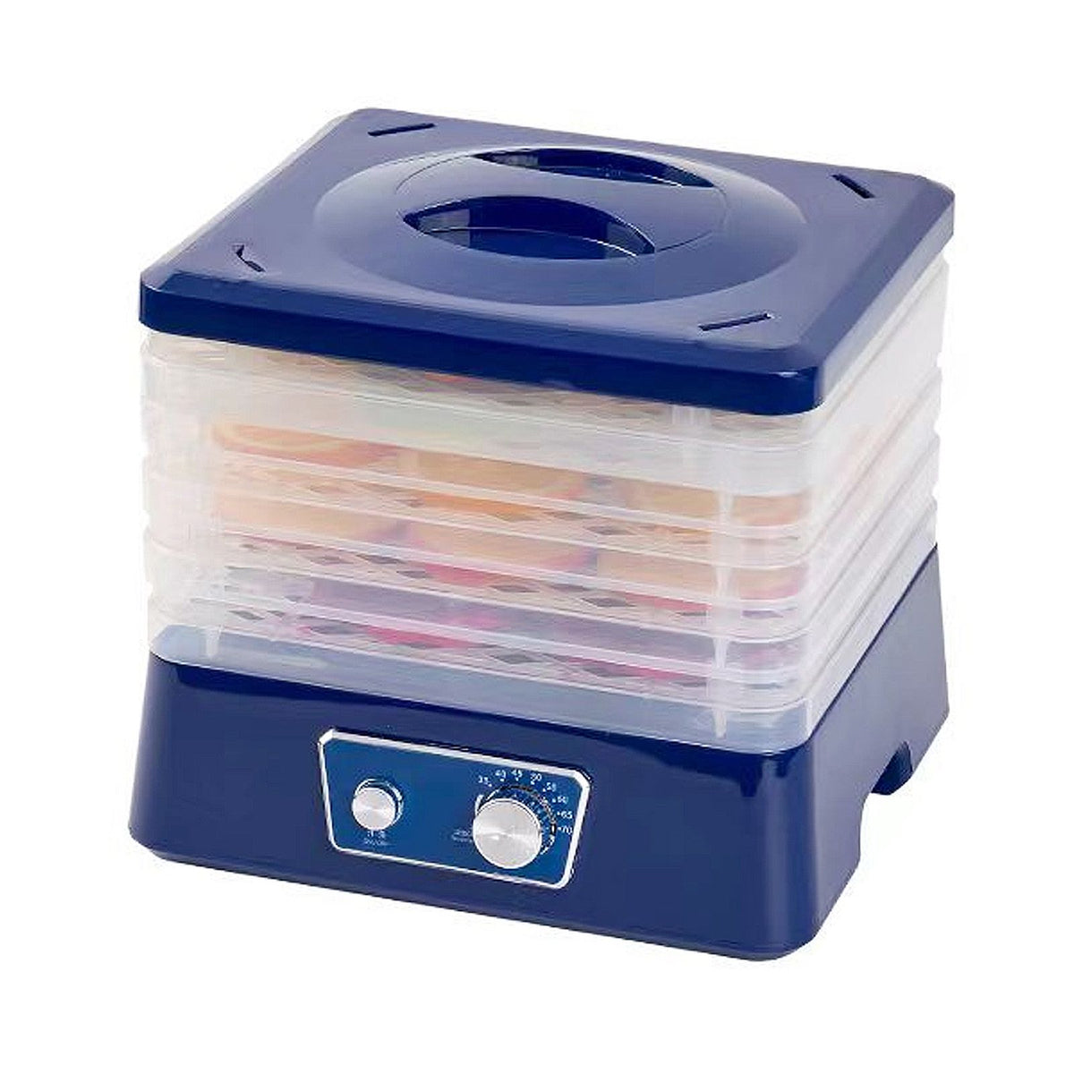 Dehydrators for Food and Jerky with 5 Drying Racks 95-158℉ 8 Gears Temperature Adjustable Vegetable Fruit Dehydrator with Large Knob Control and Clear Food Grade PP Grill Rack