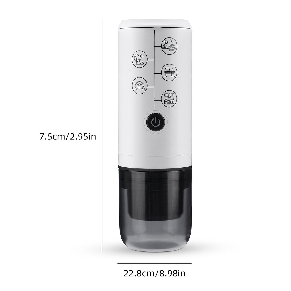 4-in-1 Portable Espresso Coffee Maker Work with NES/DG Capsule and Ground Coffee Cordless 17Bar Rechargeable Electric Coffee Machine Built-in 2600mAh Battery for Home Car Travel(No Self Heating)