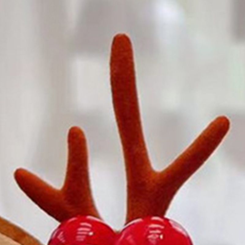 Christmas Antler Hair Clips Cute Exquisite Plush Reindeer Hair Barrettes for Christmas Parties Birthday Parties Cosplay 11# White Net Pine Cone Khaki Antlers