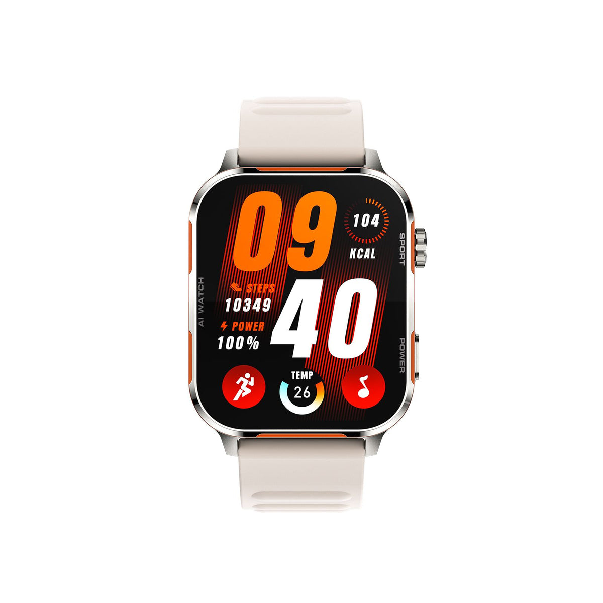 AI-WATCH2 Full Touch Screen Smart Fitness Watch for Men Women,Gray