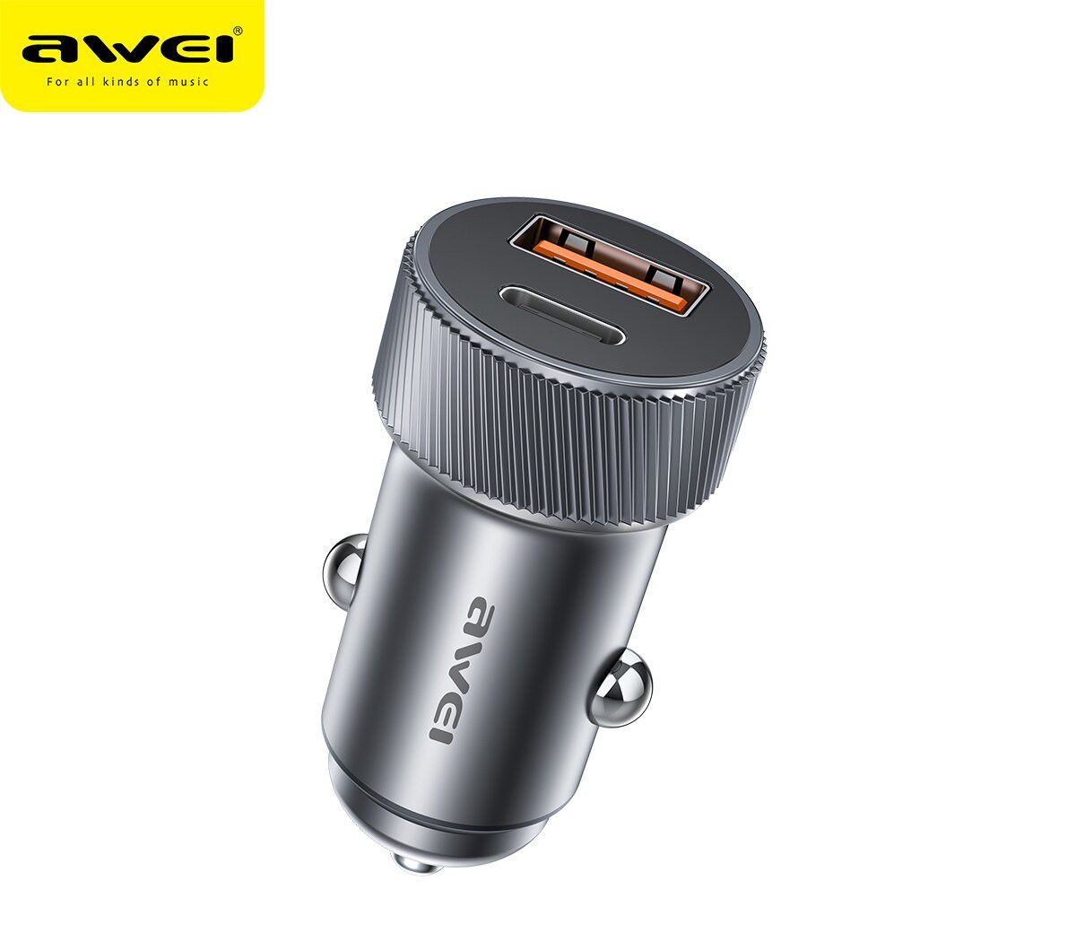 C-857 33W PD Fast Car Charger, Dual Port Cigarette Lighter Power Adapter,coffee